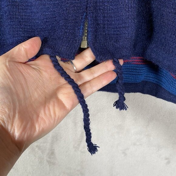 VTG Ruminahui Wool Hooded Sweater XL Full Zip American Flag USA Fuzzy Jacket - Picture 8 of 13